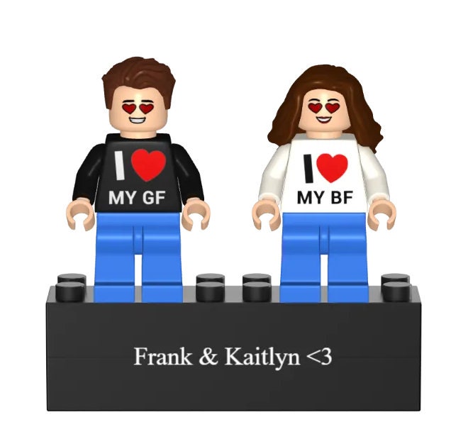 Personalized Couple Minifig with Engraved Base & Display Box
