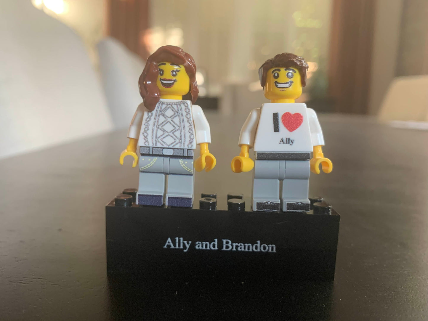 Personalized Couple Minifig with Engraved Base & Display Box