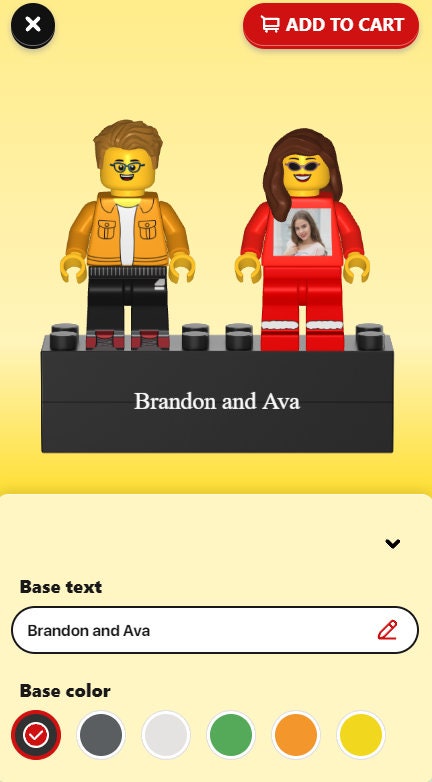Personalized Couple Minifig with Engraved Base & Display Box