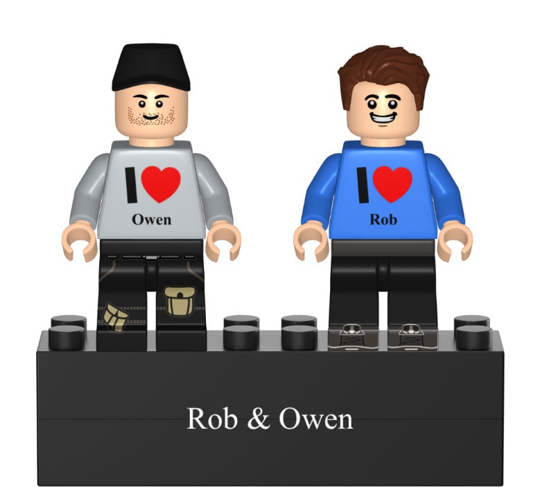 Personalized Couple Minifig with Engraved Base & Display Box